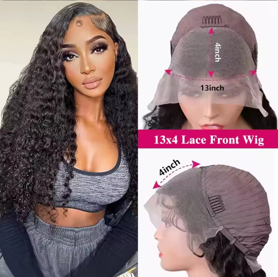Transparent 13x4 13x6 HD Water Wave Lace Front Wigs Curly Human Hair Wigs Deep Wave Lace Frontal Wigs For Women Pre Plucked
