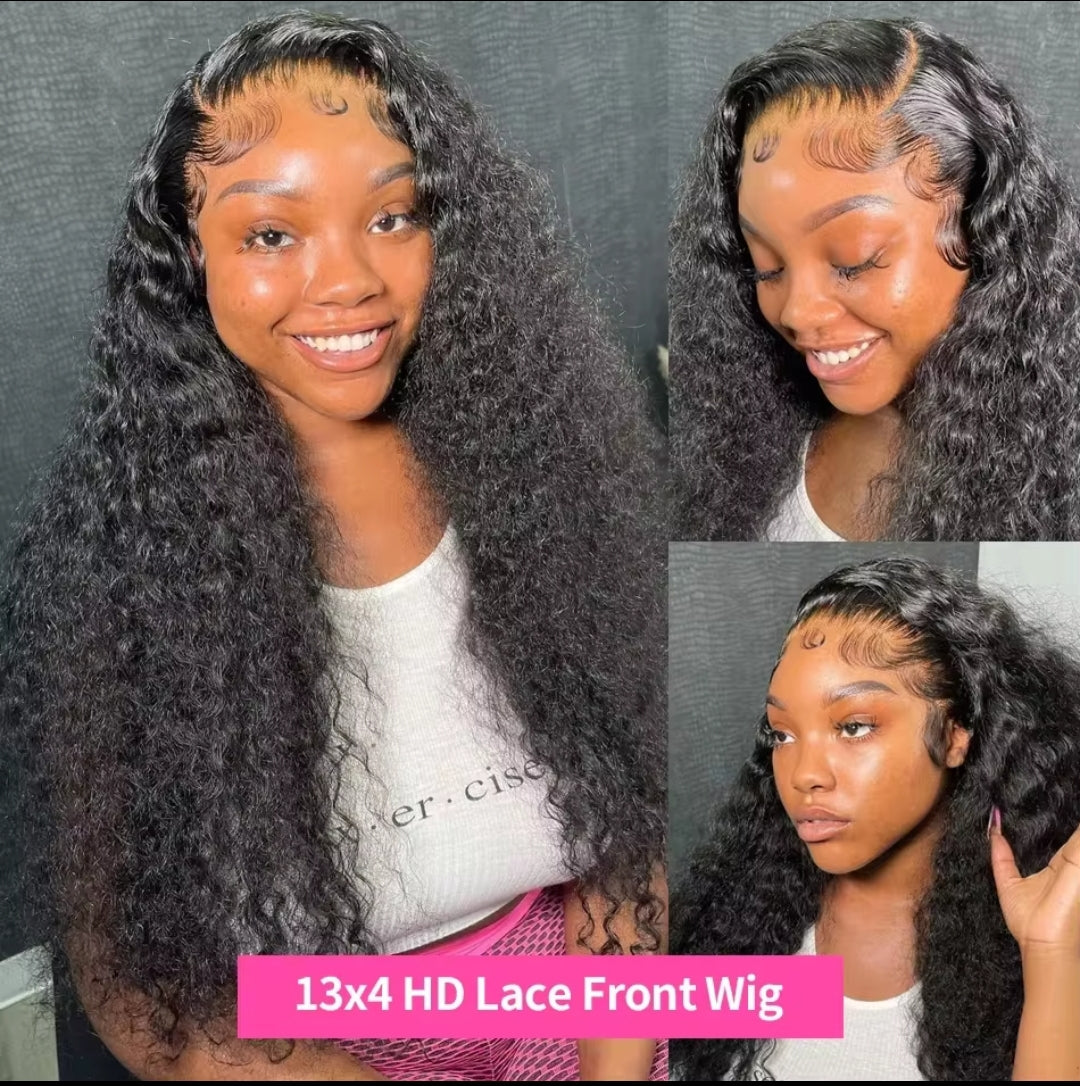 Jay La Trel 13x4 Hd Lace Frontal Wig Deep Water Wave 250 Density Curly Human Hair Pre plucked Lace Front Wigs For Women Brazilian