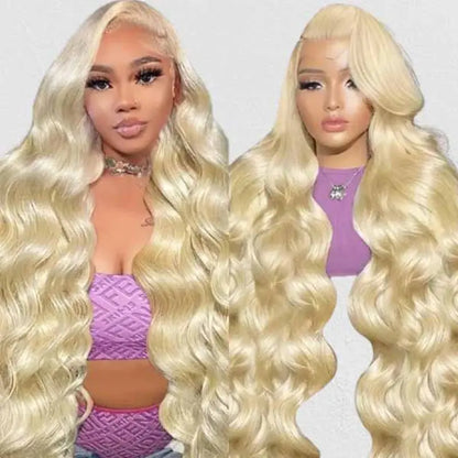 Lolly 40 Inch 613 Blonde Lace Front Wig Body Wave 13X4 HD Lace Front Human Hair Wigs Pre Plucked Blonde Wigs