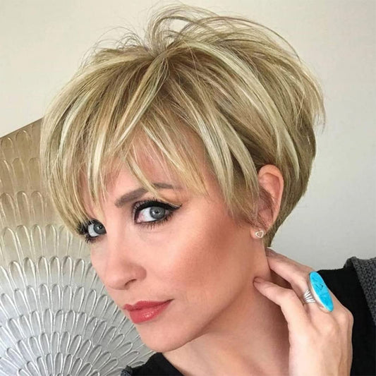 Pixie Cut Short Stylish Fluffy Layer Wig 