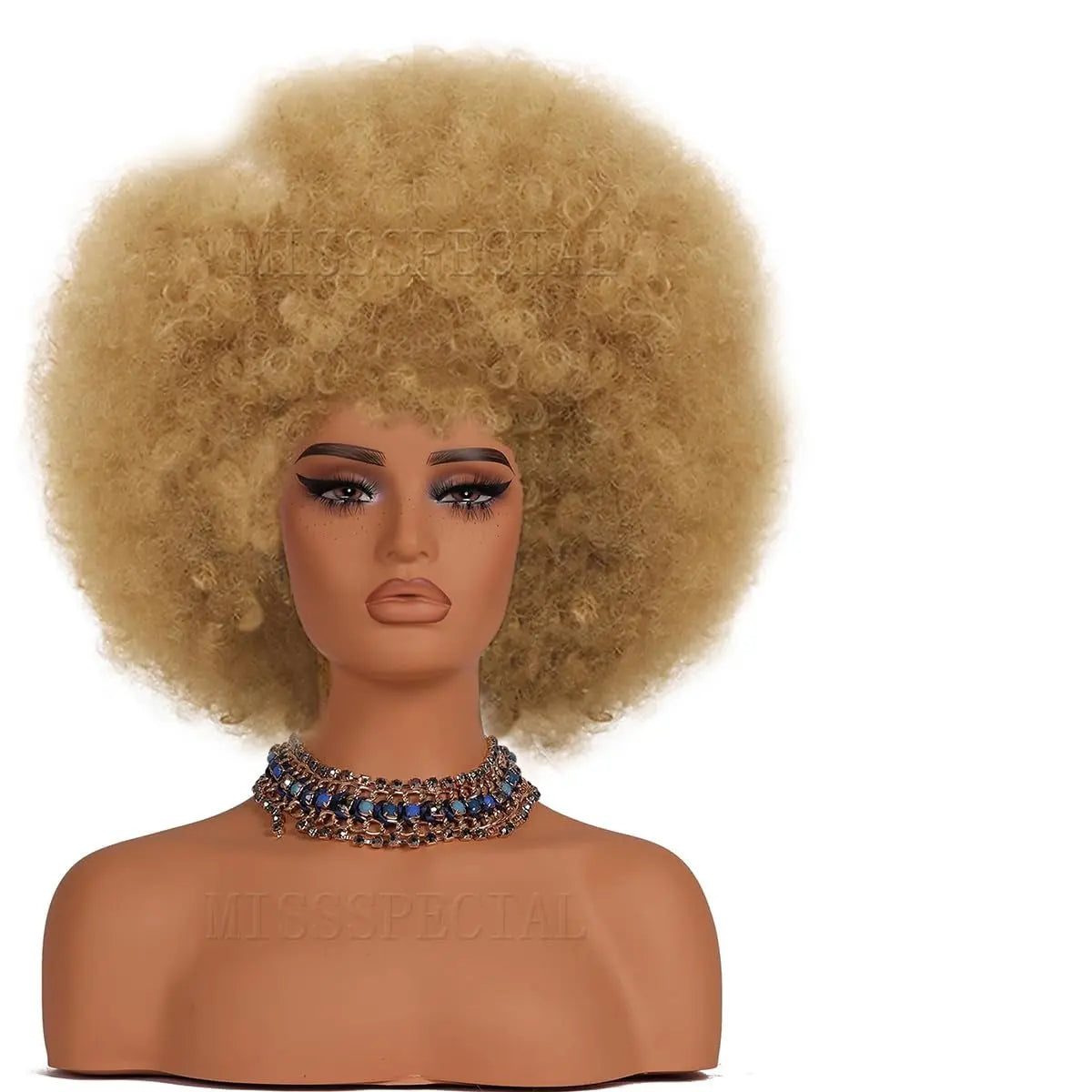 Afro Wig 70S Curly Wigs for Black Women Glueless Afro Wigs Large Bouncy and Soft Natural Looking Full Wigs Big Afro Puff Wig with Bangs Synthetic Hair Afro Wig for Daily (27#)