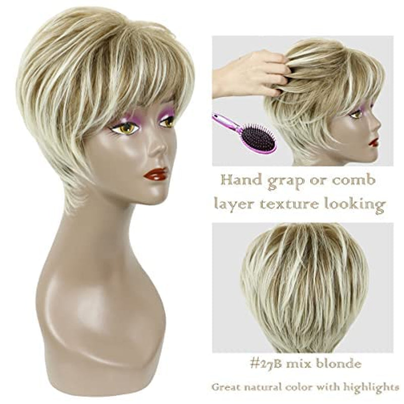 Pixie Cut Short Stylish Fluffy Layer Wig 