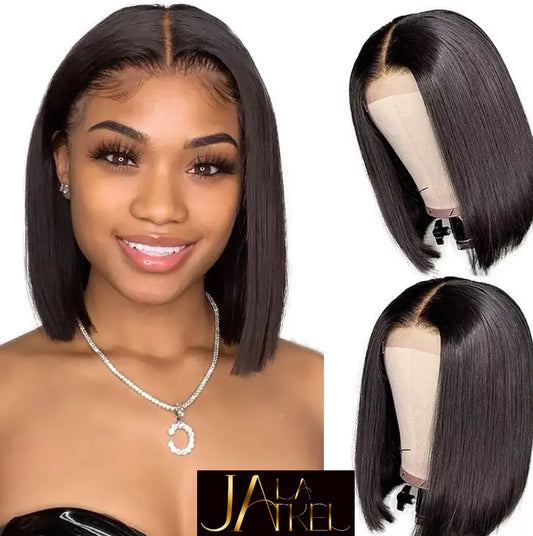 Human Hair Lace Front for Women Short 4X4 Lace Closure Wigs Pre Plucked Brazilian Virgin Natural Color⭐️⭐️⭐️⭐️ Jay La Trel