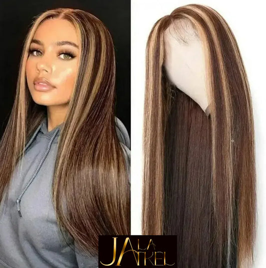 Long Straight Brown Mixed Blonde Synthetic Wig⭐️⭐️⭐️⭐️ Jay La Trel