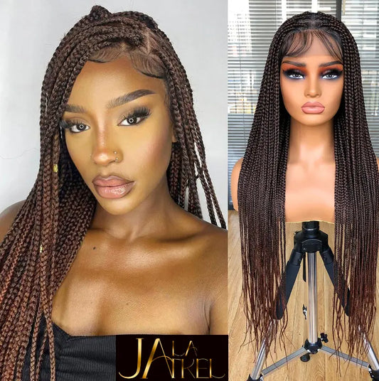 Runm 36" Full Double Lace Front Box Braided Wig Synthetic⭐⭐⭐⭐ Jay La Trel