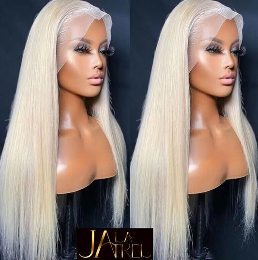 US 24 Inch Synthetic Hair Lace Front Wigs Women Straight Platinum Blonde Natural⭐️⭐️⭐️⭐️ Jay La Trel