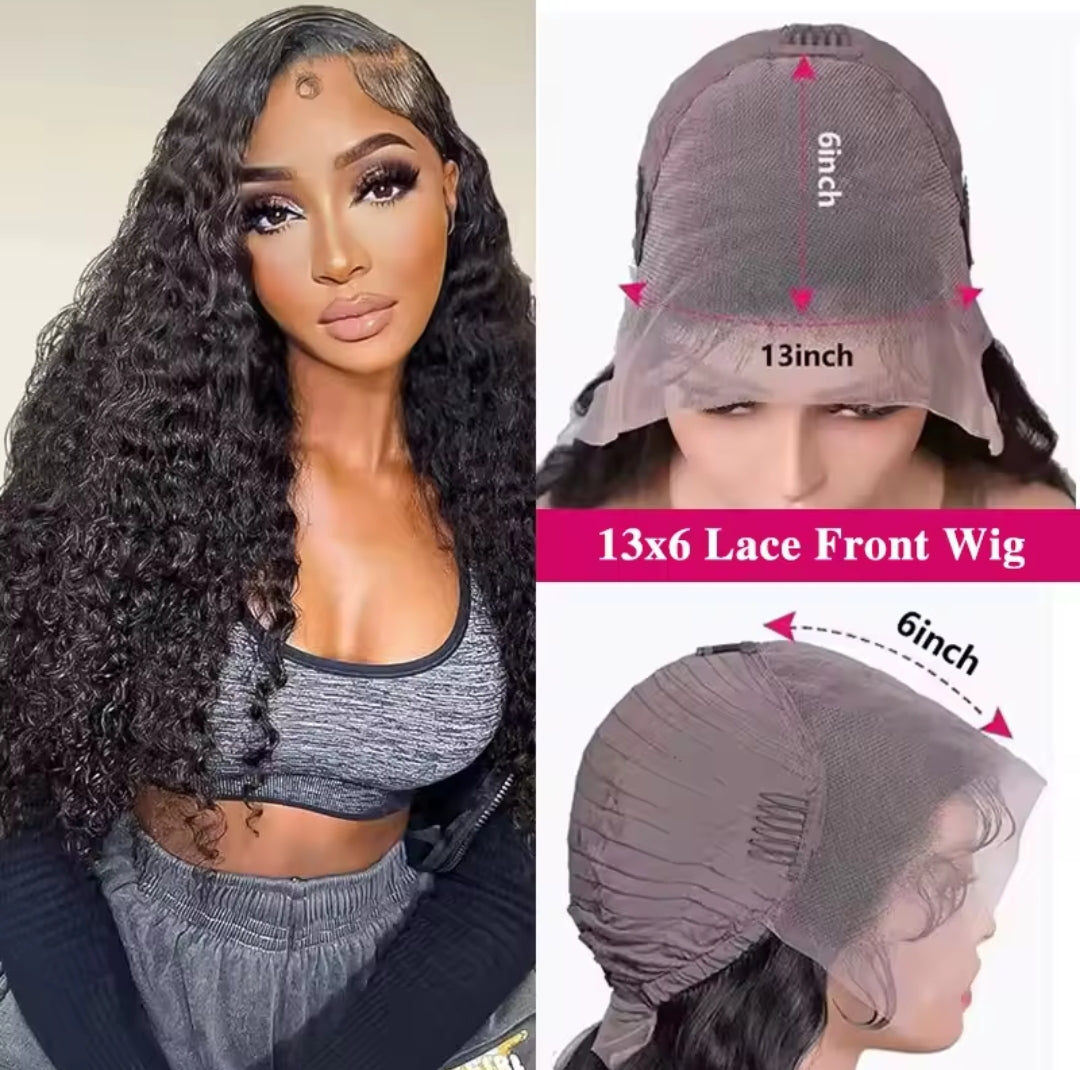 Transparent 13x4 13x6 HD Water Wave Lace Front Wigs Curly Human Hair Wigs Deep Wave Lace Frontal Wigs For Women Pre Plucked
