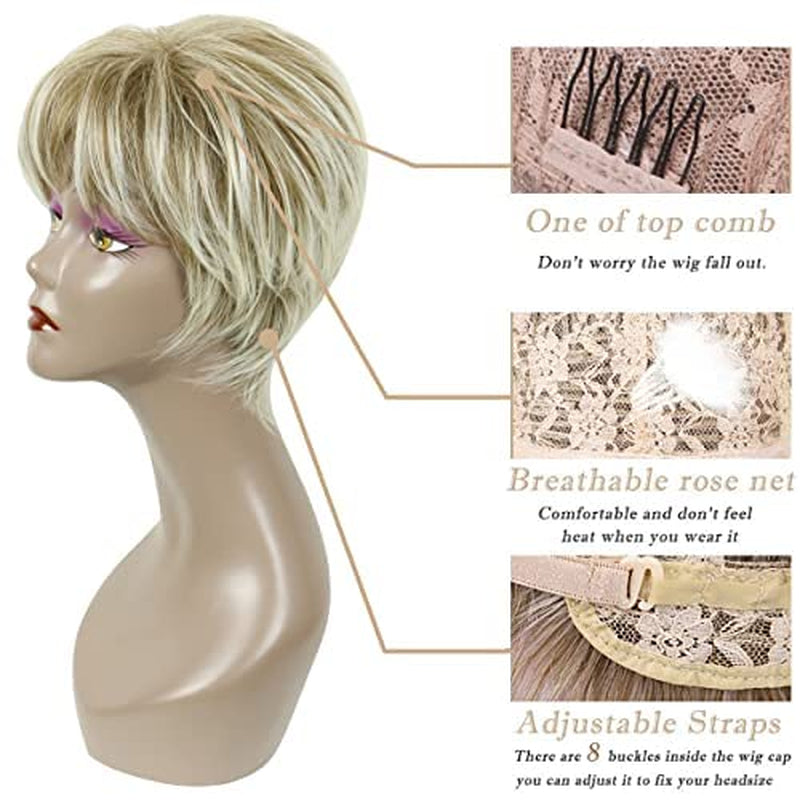 Pixie Cut Short Stylish Fluffy Layer Wig 