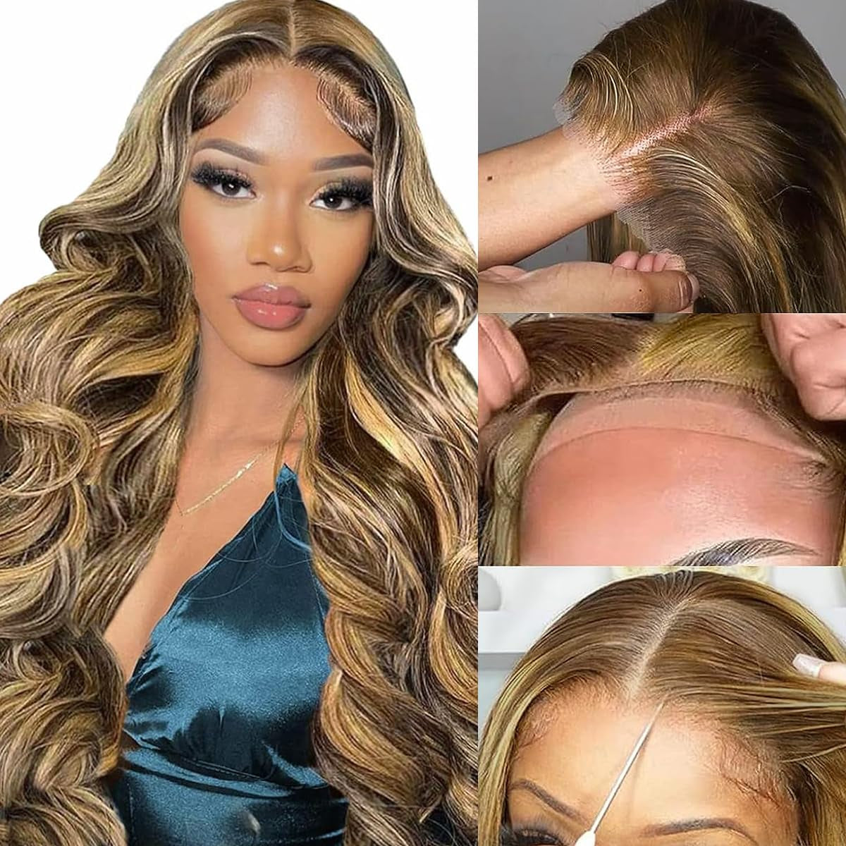 Highlight Lace Front Wig Human Hair 13X4 Transparent (20 Inch)