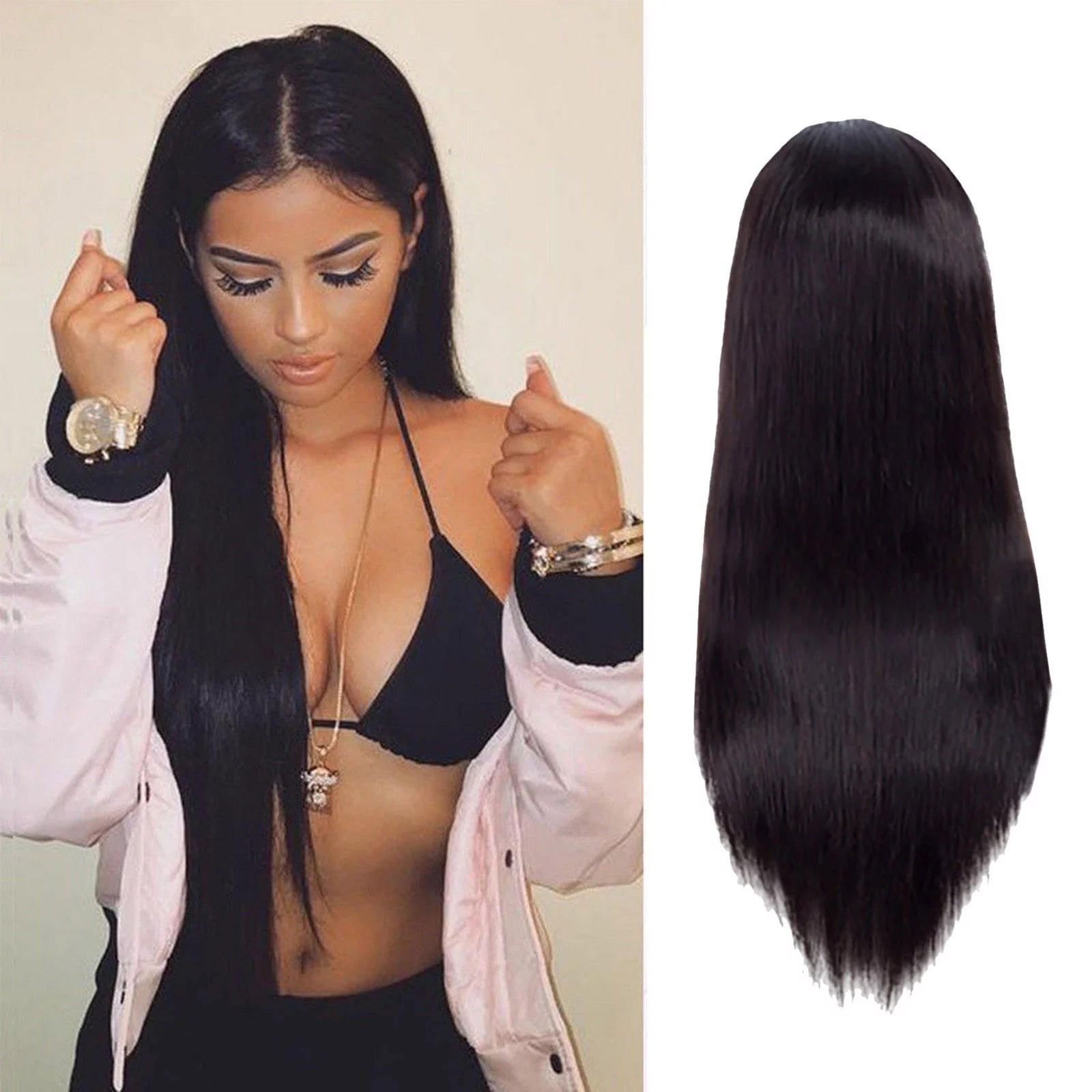 Natural Brazilian Full Lace Human Hair Wigs Glueless 