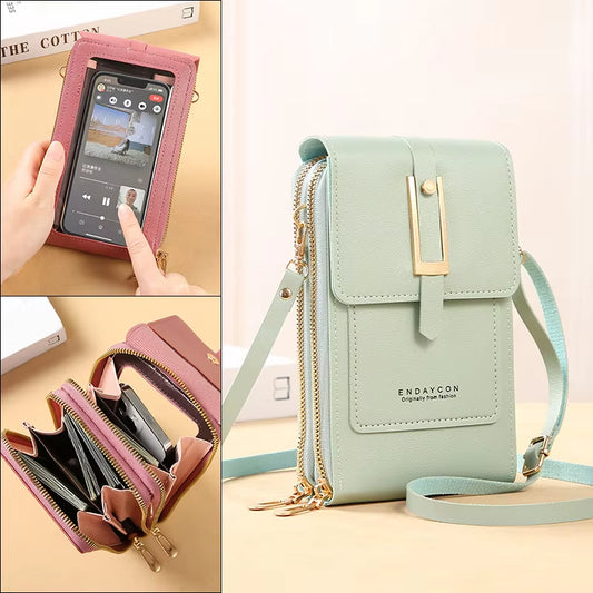 Touch Screen Cell Phone Women Soft Leather Fashion Bags 