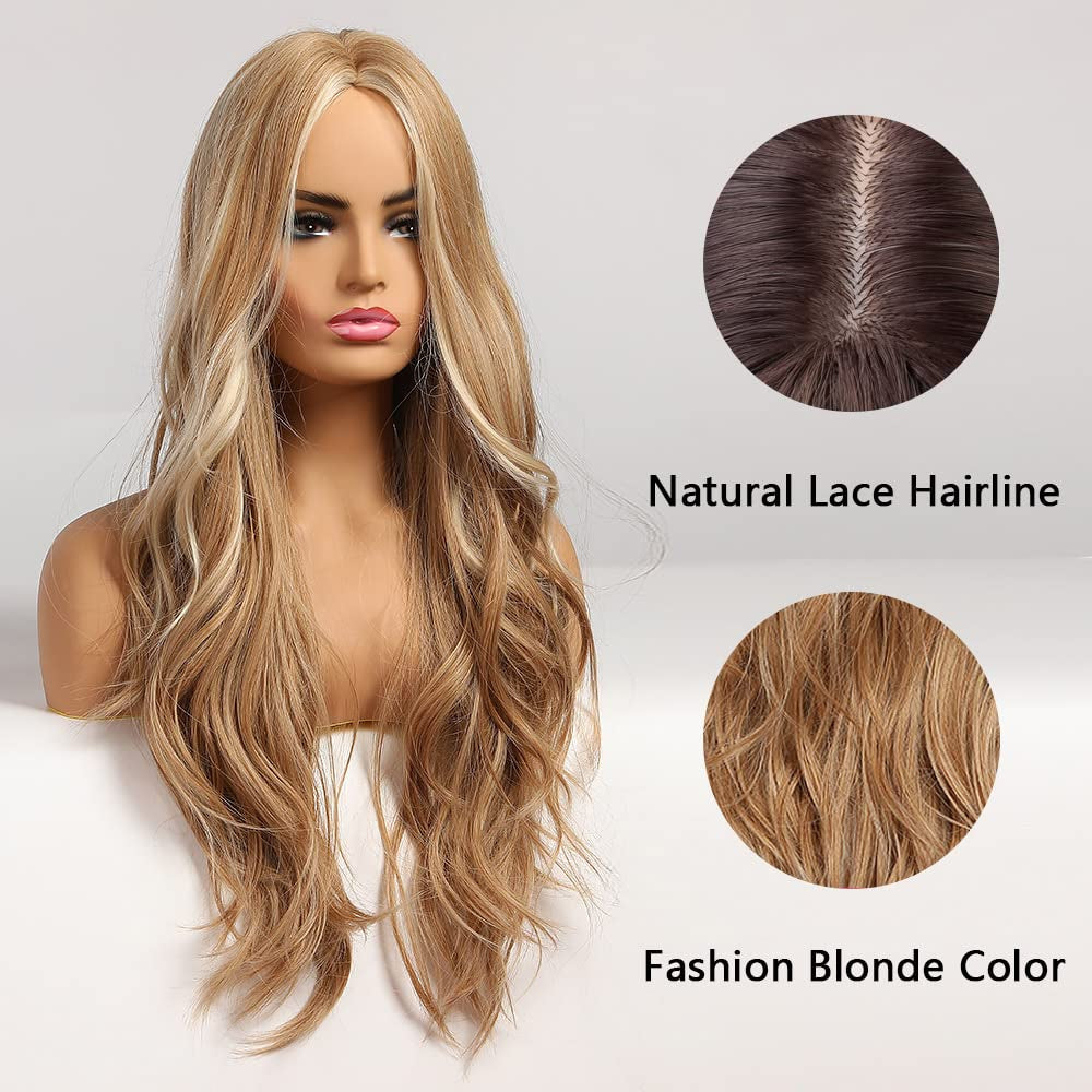 Long Blonde Synthetic Wigs（26Inch Blonde）